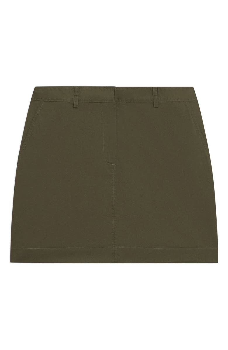 Theory Stretch Cotton Miniskirt, Alternate, color, Dark Olive
