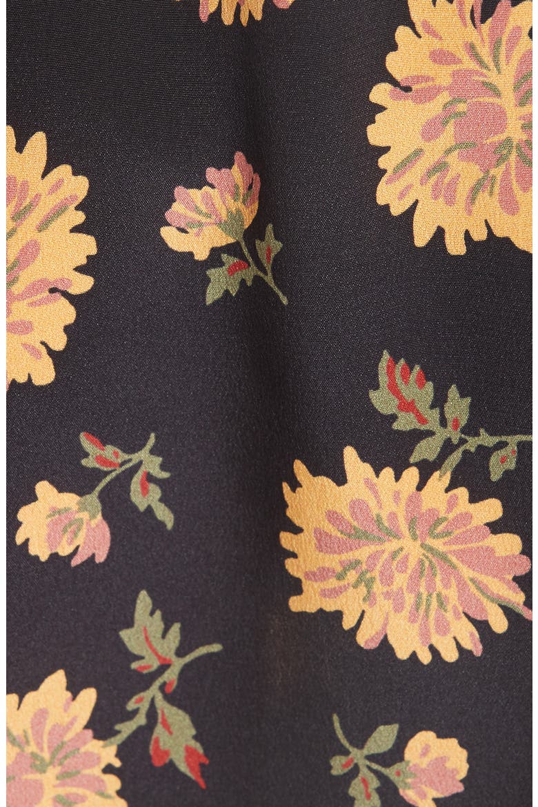 Marion Floral Silk Dress, Alternate, color, BLACK MULTI