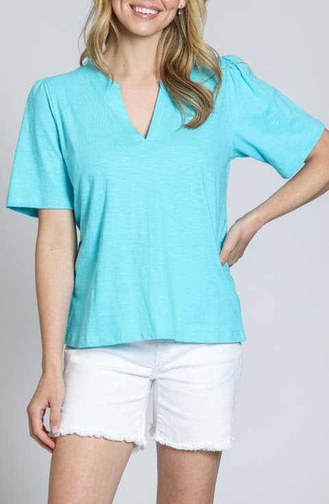 Split Neck T-Shirt