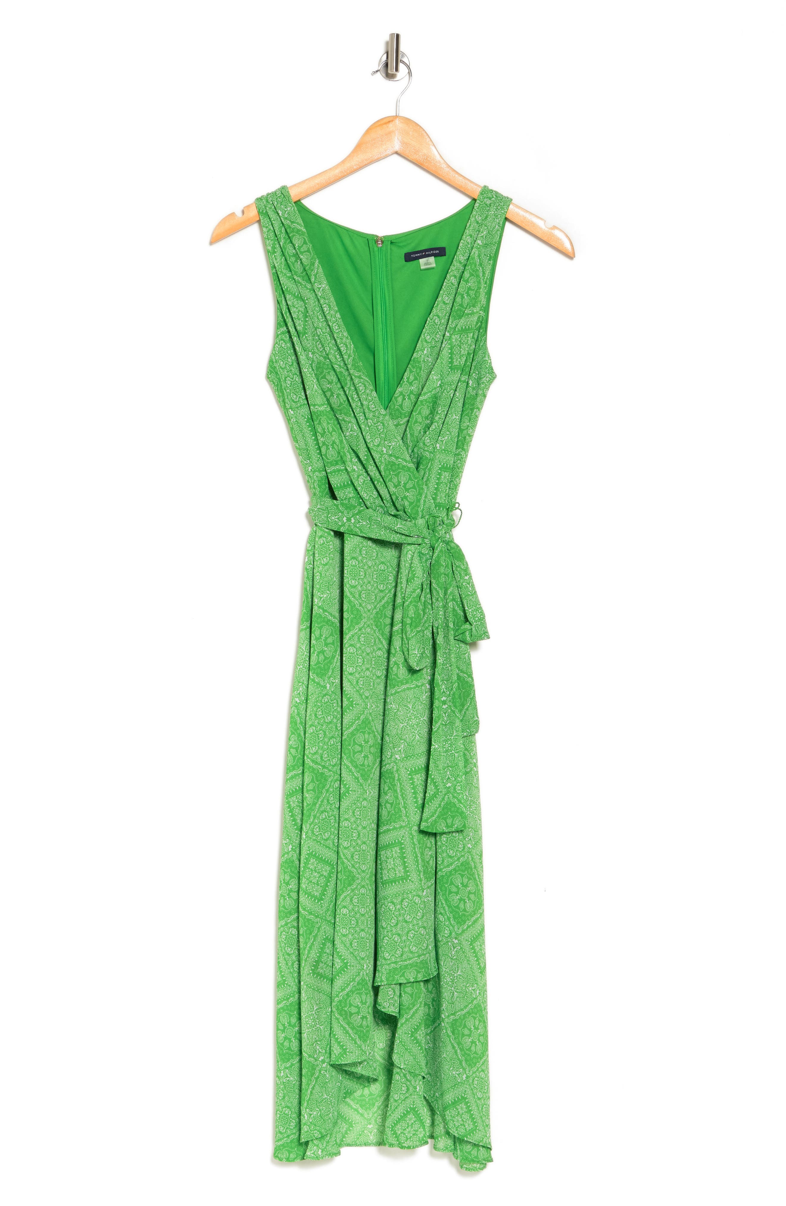 Tommy Hilfiger Patchwork Faux Wrap Midi Dress (Women) | Nordstromrack