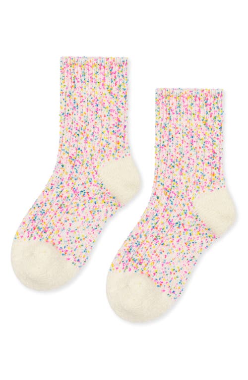 Hansel From Basel Disco Short Crew Socks In Multi White
