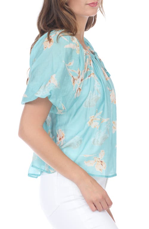 RAIN AND ROSE RAIN AND ROSE FLORAL PUFF SLEEVE TOP