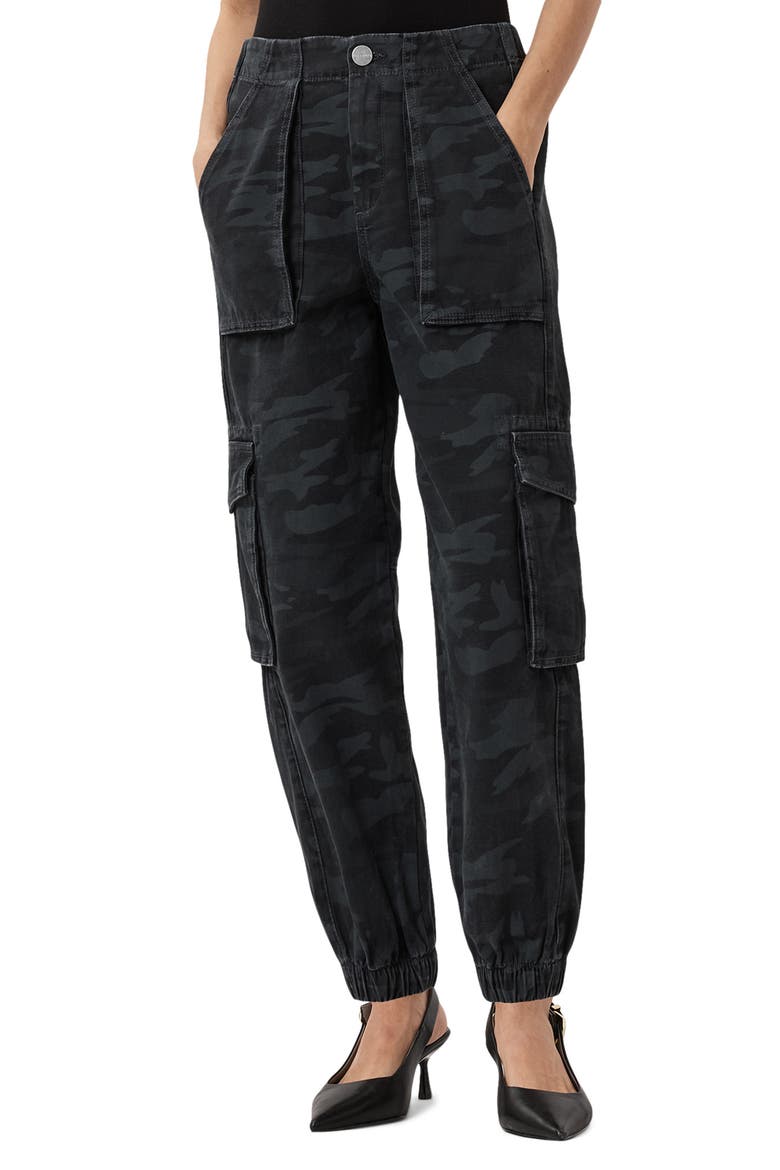 Freda Camo Denim Cargo Joggers, Main, color, CAMO INK BLUE