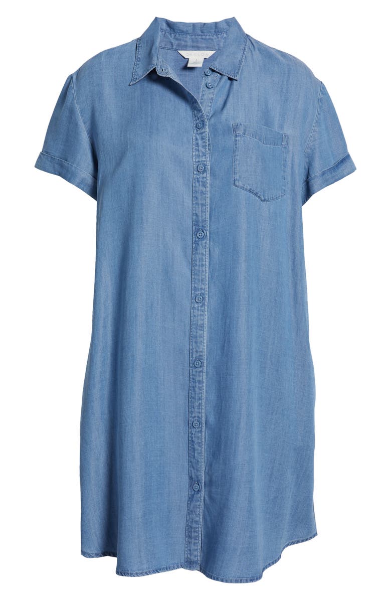Caslon<sup>®</sup> Chambray Shirtdress, Alternate, color, Medium Wash