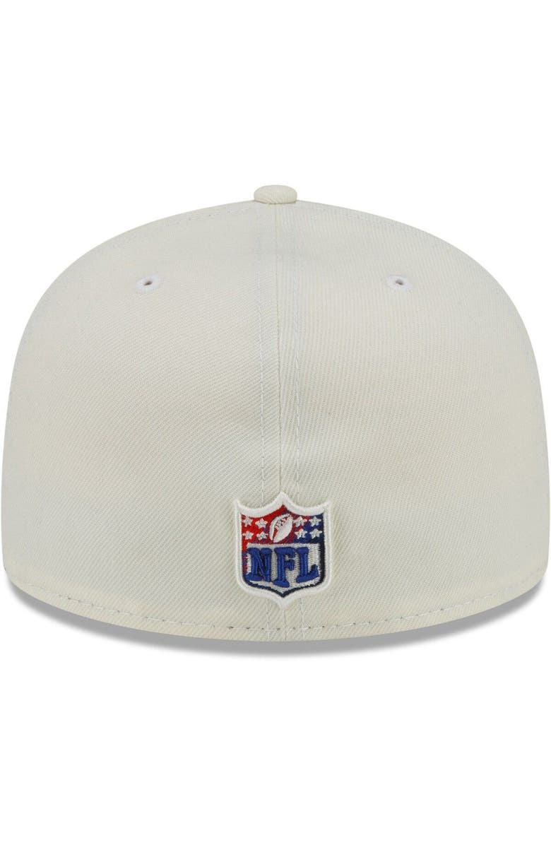 New Era Men's New Era Cream New England Patriots Chrome Color Dim 59FIFTY Fitted Hat, Alternate, color, 
