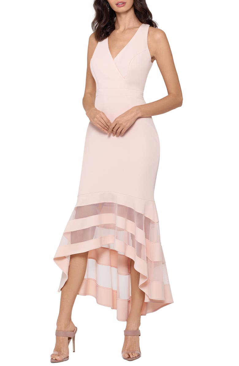 Xscape Evenings Xscape High/Low Flounce Midi Dress, Alternate, color, 