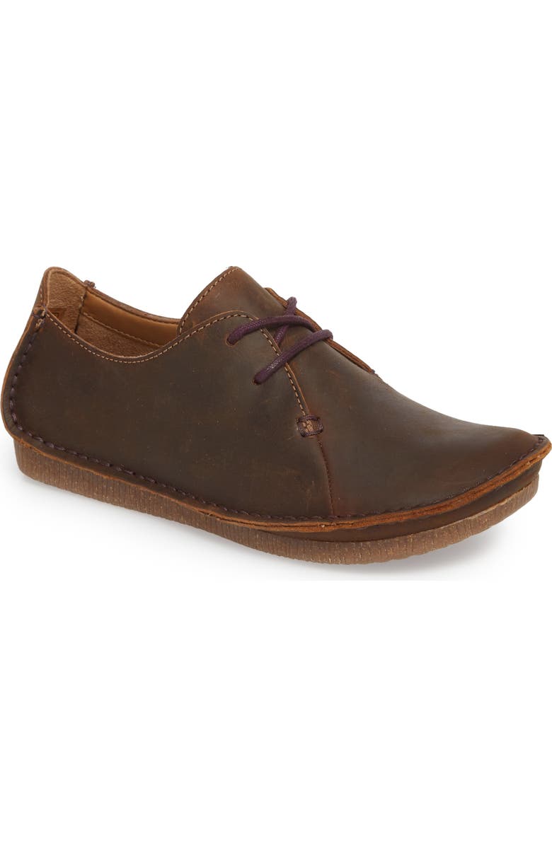 Clarks<sup>®</sup> Janey Mae Flat, Main, color, Beeswax Leather