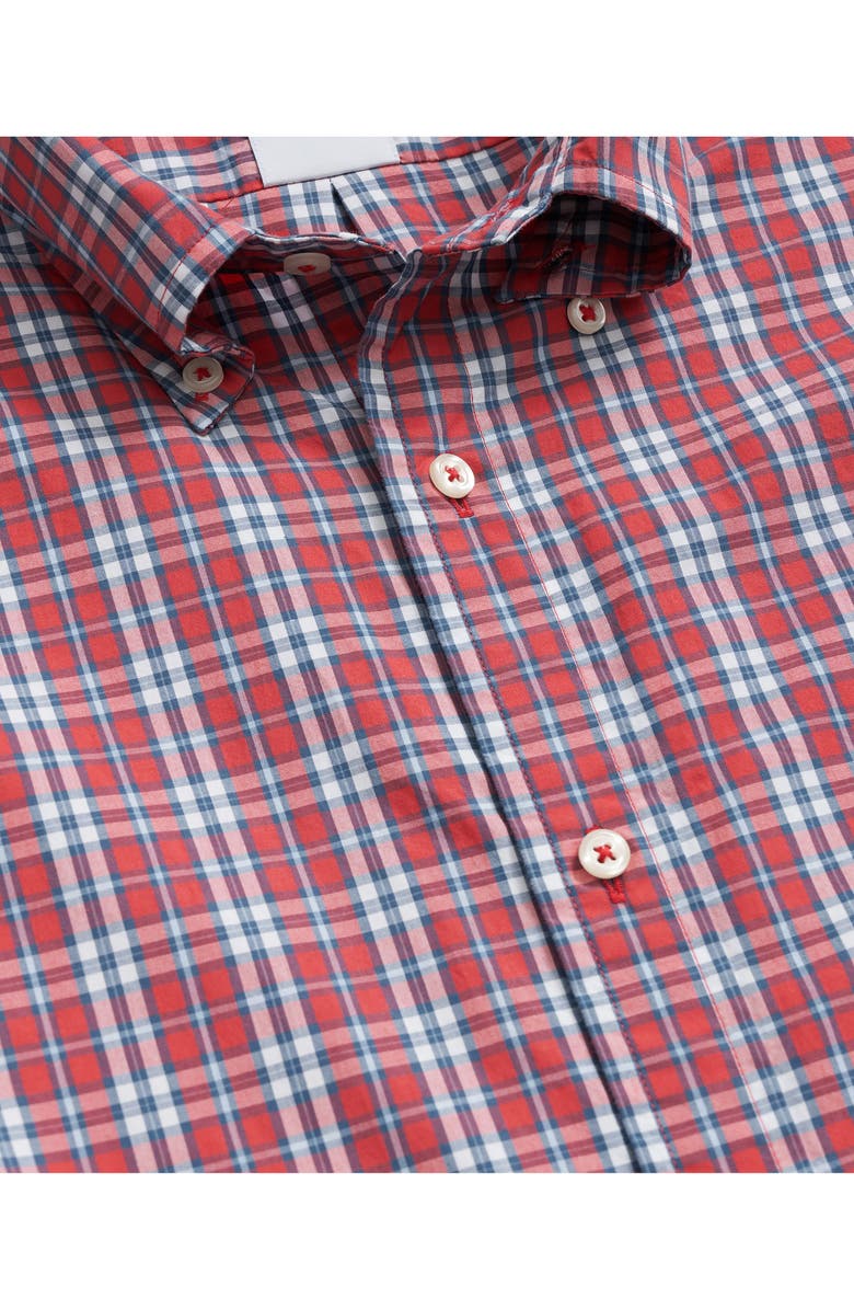 Brooks Brothers Friday Plaid Cotton Poplin Button-Down Shirt, Alternate, color, Pointsettia Plaid