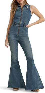 Wrangler x Lainey Wilson Sleeveless Flare Denim Jumpsuit
