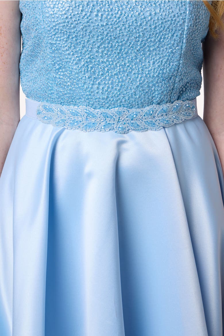 Stretchy Beaded Belt, Main, color, Blue