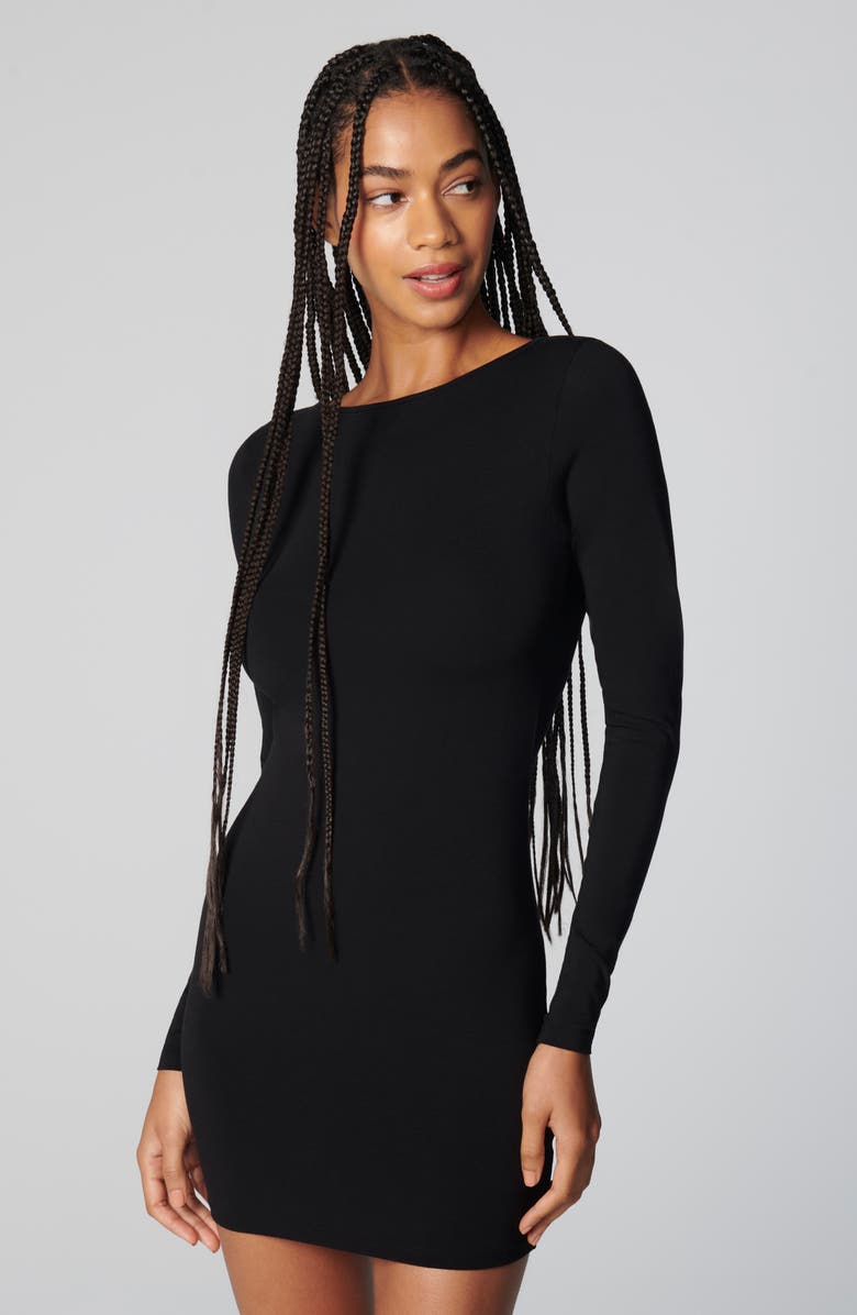 Florence by Mills Long Sleeve Open Back Minidress, Alternate, color, Black
