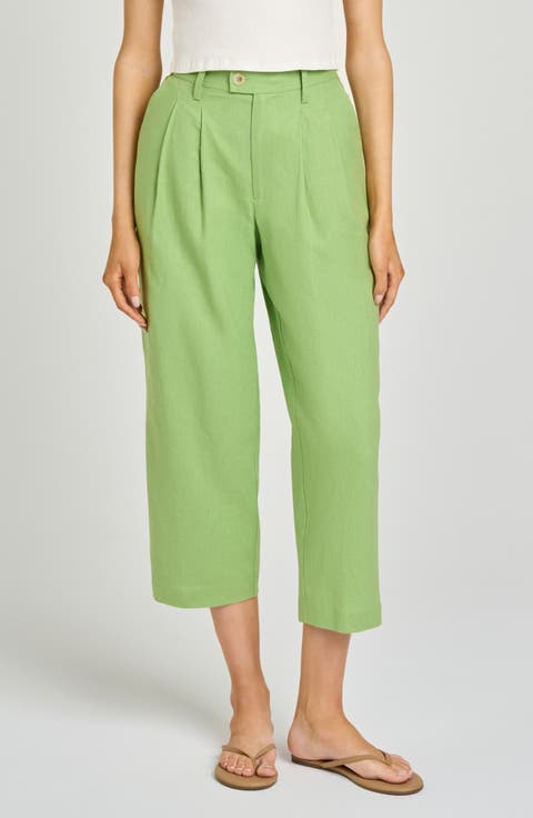 Stevie Linen Blend Crop Pants
