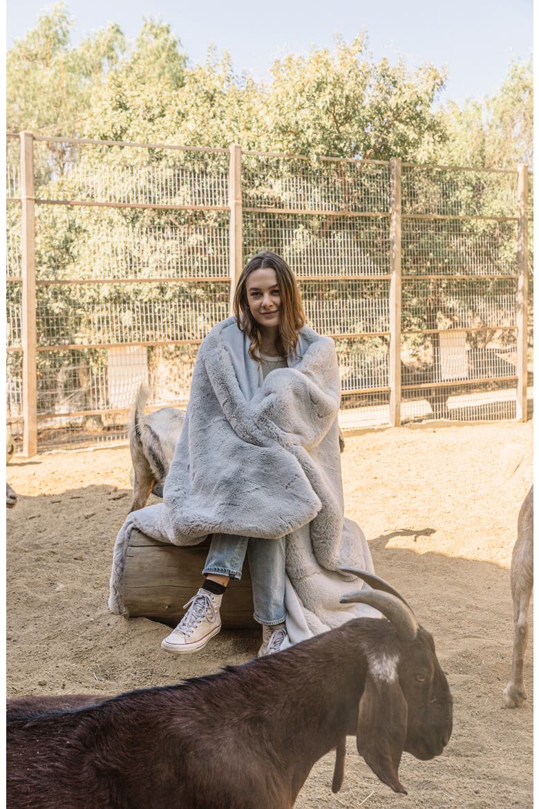 The Marshmallow 2.0 Medium Faux Fur Throw Blanket, Alternate, color, SILVER FOX