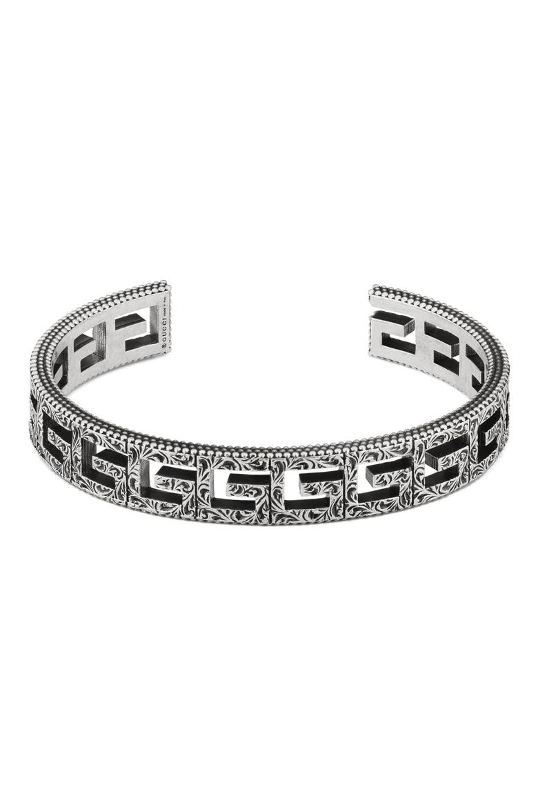 G-Cube Cuff, Main, color, STERLING SILVER