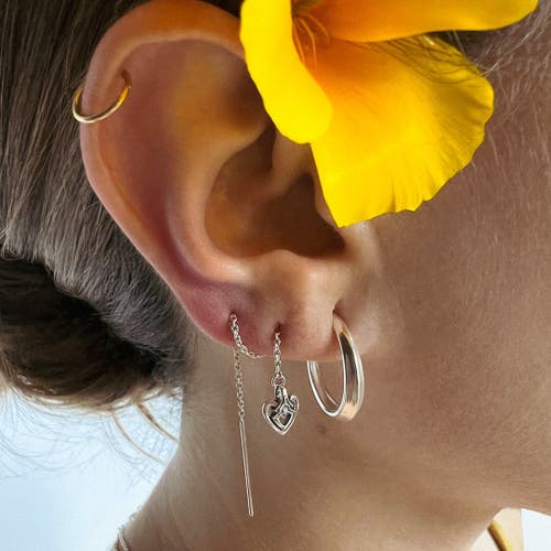 Astor & Orion Women's Silver Heart Threader Earrings In Silver