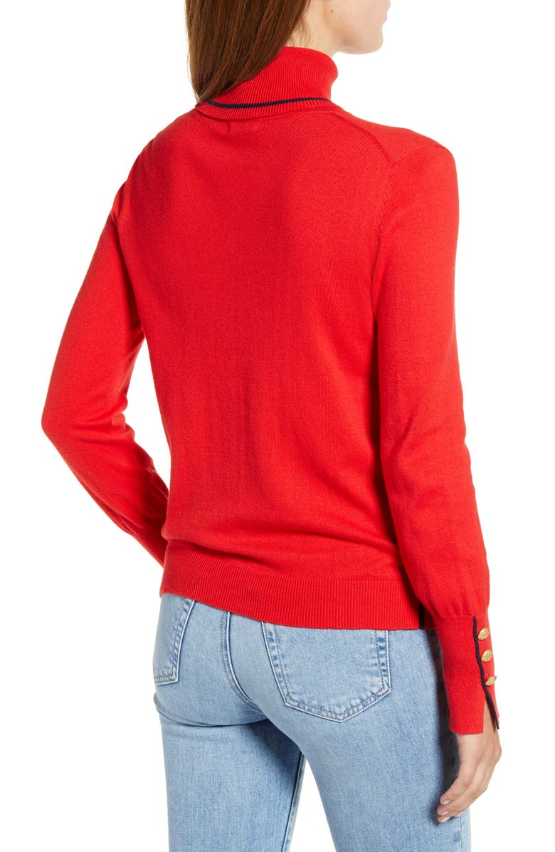 Court & Rowe Button Cuff Tipped Turtleneck Sweater, Alternate, color, 