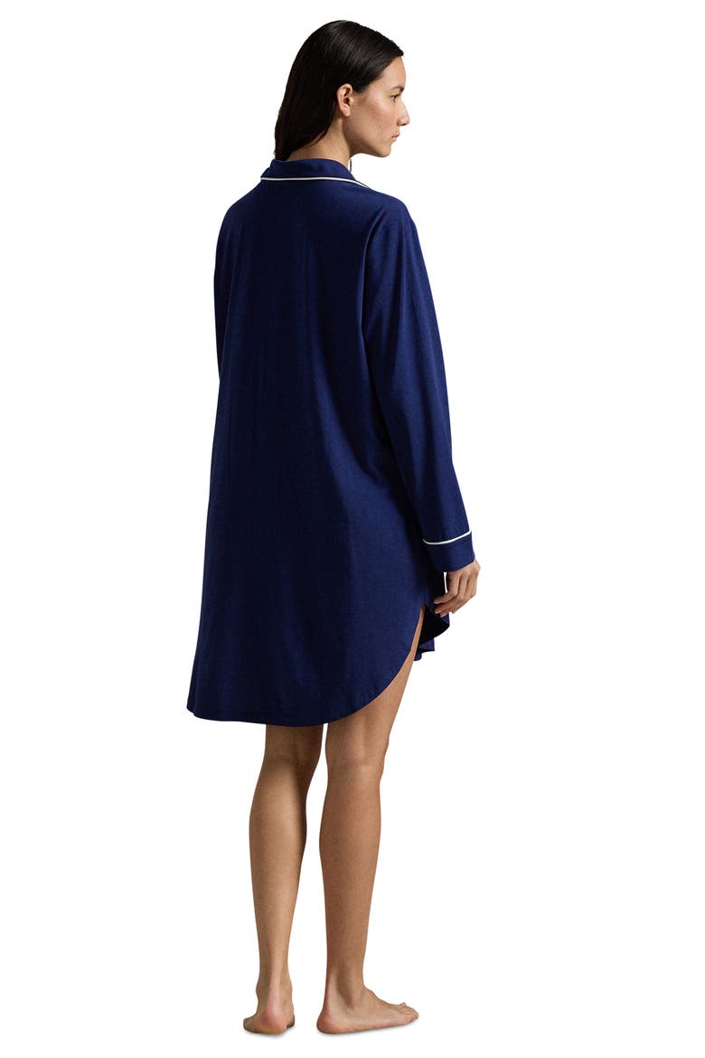 Cotton Blend Sleepshirt, Alternate, color, NAVY