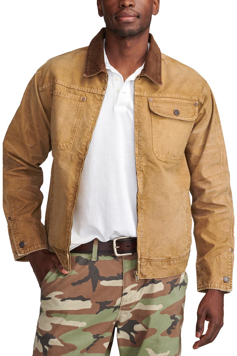 Corduroy Collar Trucker Jacket, Main, color, LEGEND KHAKI