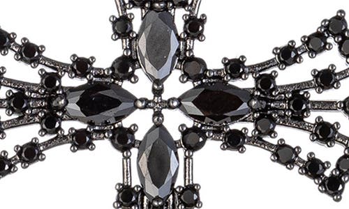 Eye Candy Los Angeles Cubic Zirconia Cross Drop Earrings In Black