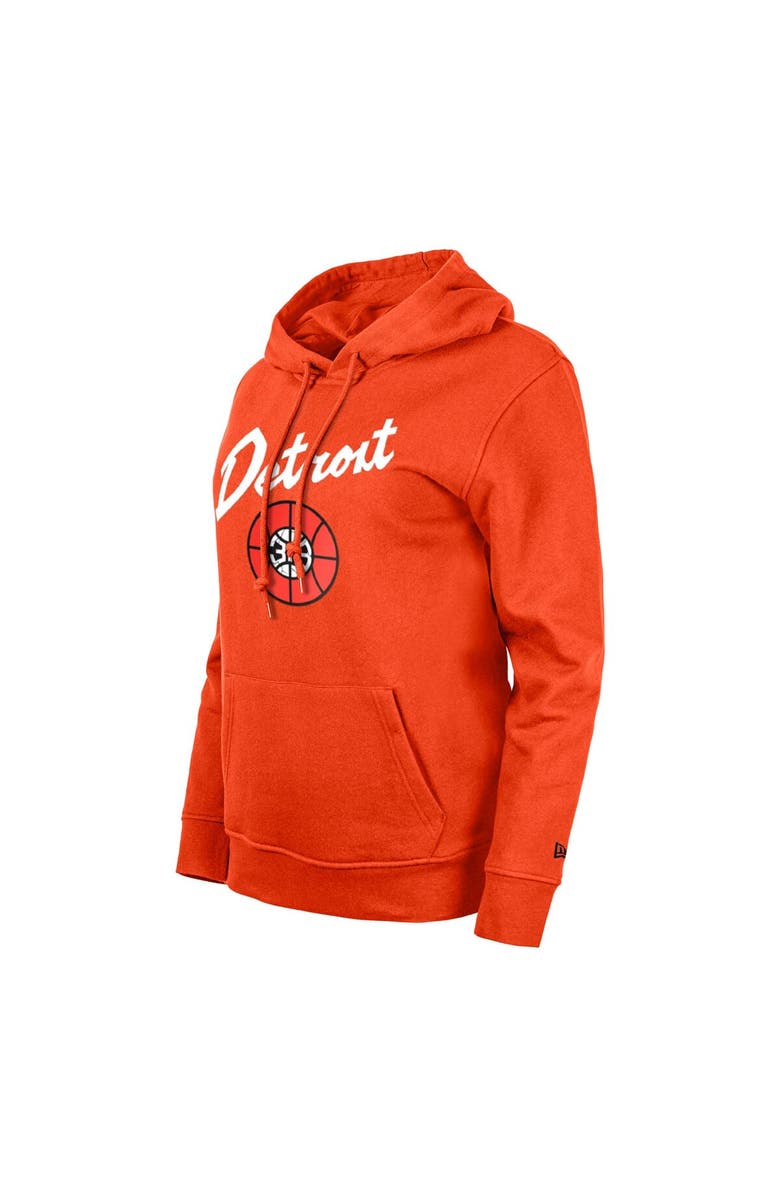 New Era Women's New Era Orange Detroit Pistons 2023/24 City Edition Pullover Hoodie, Alternate, color, 