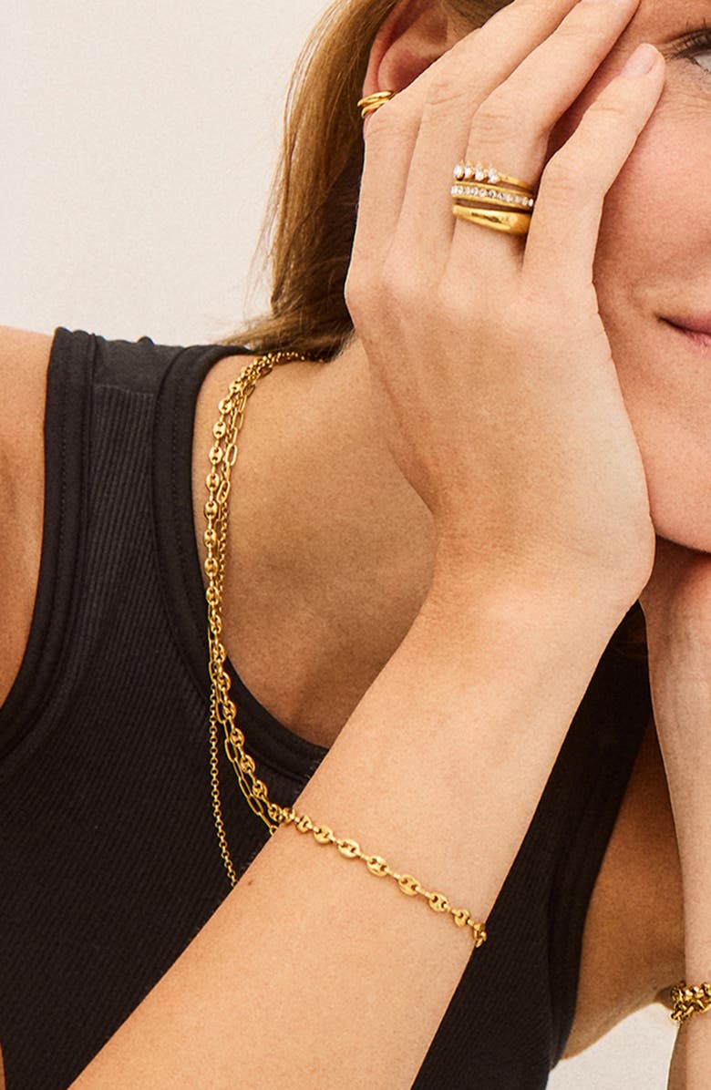 BaubleBar Greta Set of 3 Waterproof Ring Set, Alternate, color, Gold