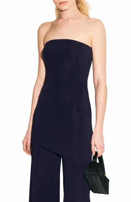 Strapless Asymmetric Knit Top