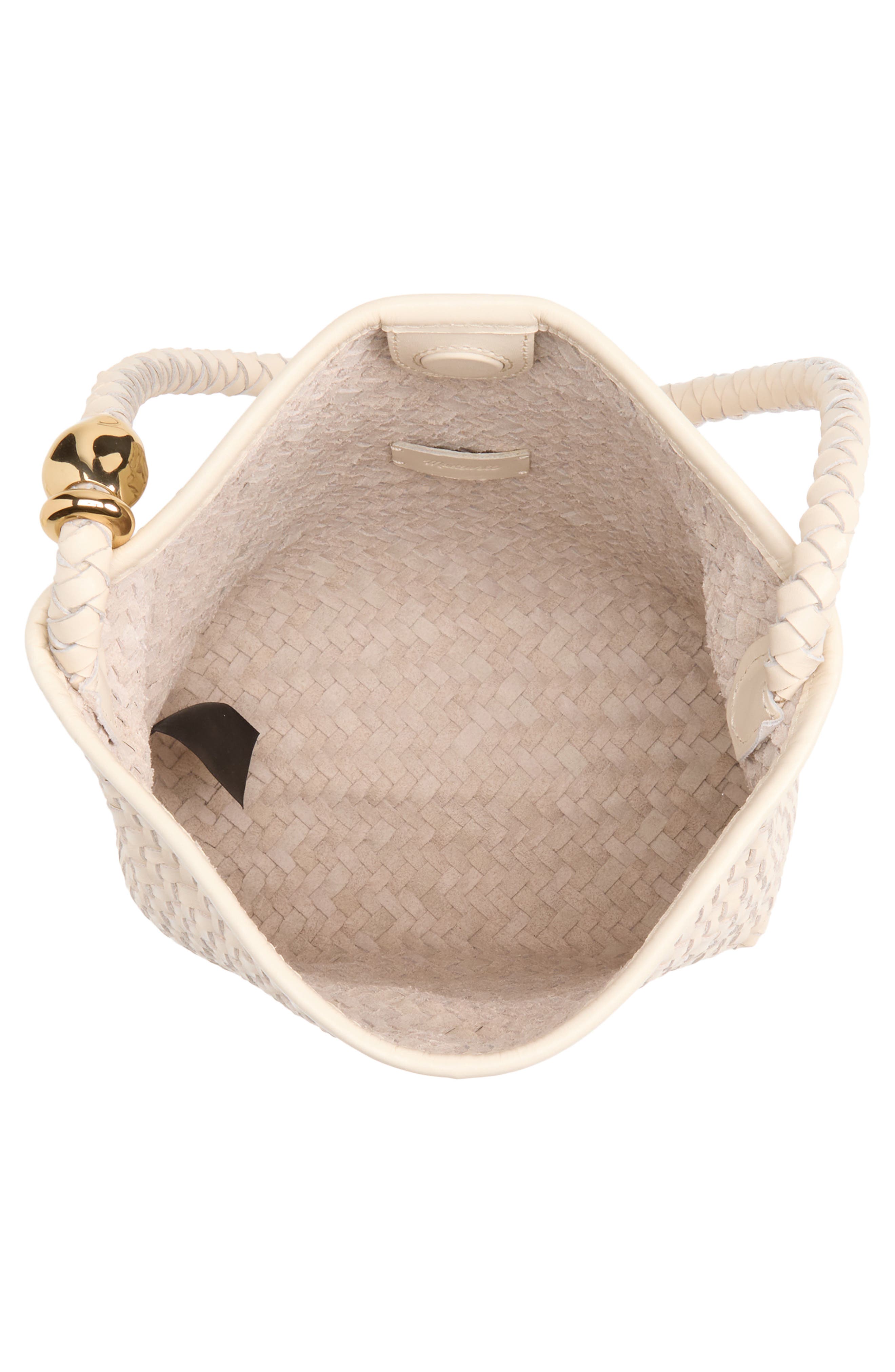 The Signature Woven Raffia Shoulder Bag, Alternate, color, VINTAGE MUSLIN