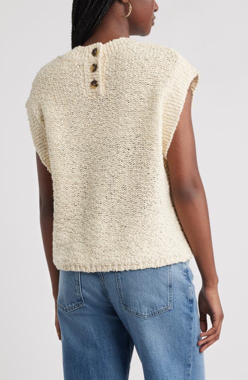 Treasure & Bond Slub Cotton Cap Sleeve Sweater In White