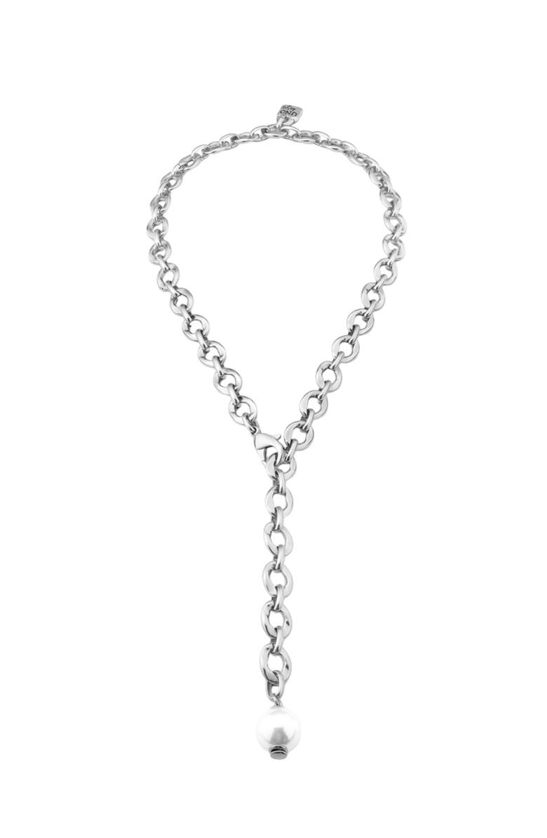 UNODE50 Oval Rhythm Necklace, Main, color, Silver