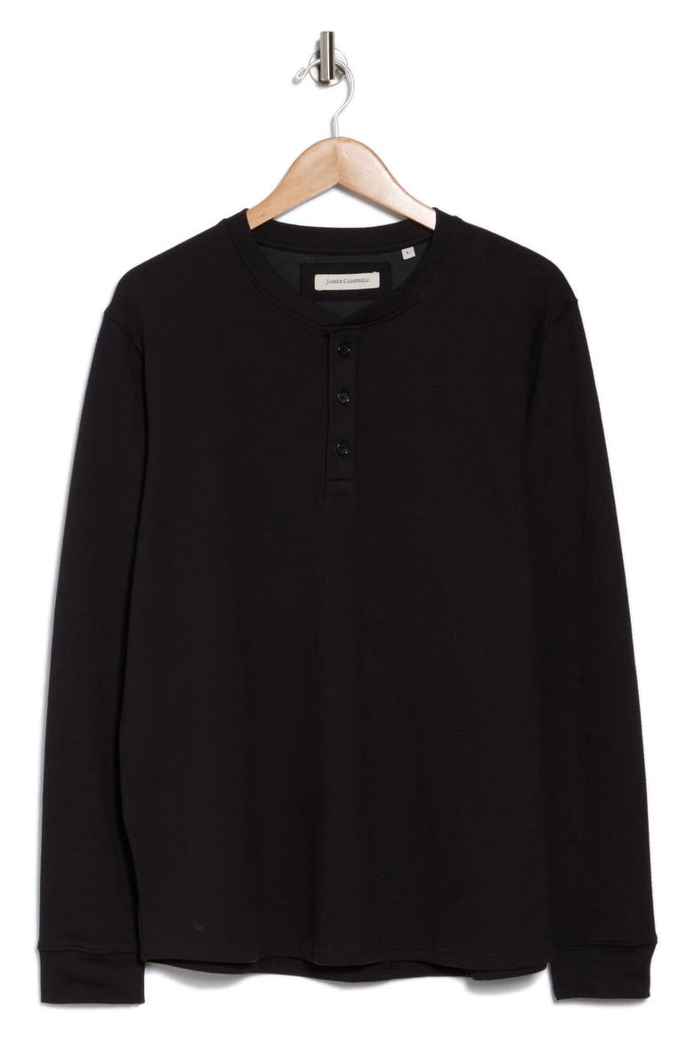 Farle Knit Henley, Alternate, color, BLACK