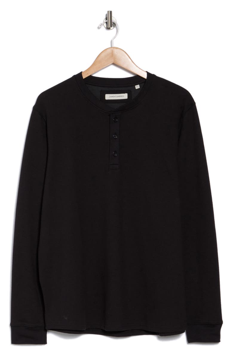 James Campbell Farle Knit Henley, Alternate, color, Black