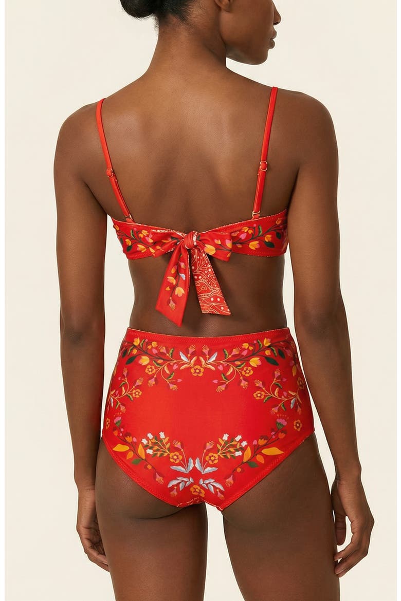 Scarlet Bloom Reversible Square Bandeau Top, Alternate, color, Red