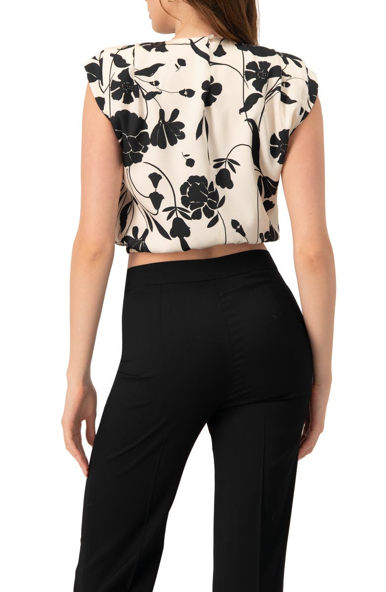 IVONNE Printed Sleeveless Straight Blouse, Alternate, color, Bone