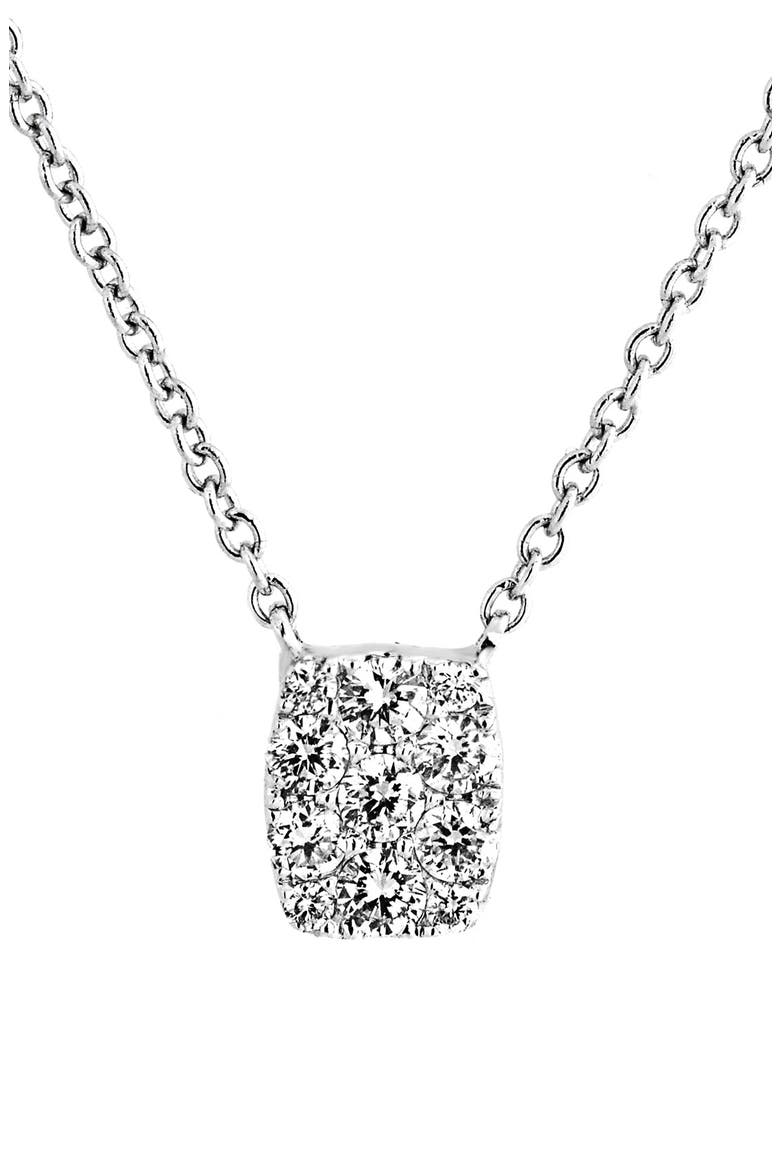 Mika Mini Rectangle Pavé Diamond Pendant Necklace (Nordstrom Exclusive), Main, color, WHITE GOLD