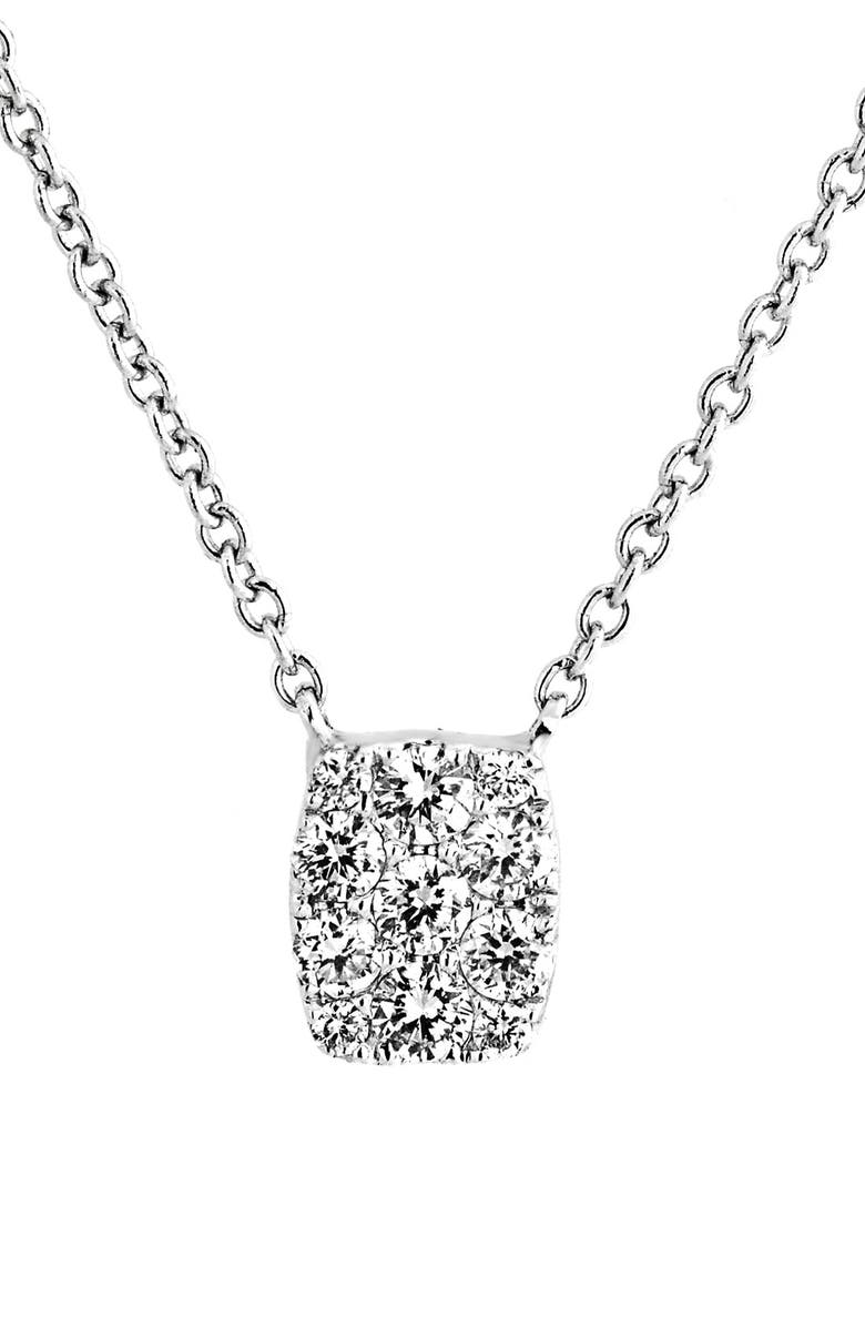 Bony Levy Mika Mini Rectangle Pavé Diamond Pendant Necklace, Main, color, 