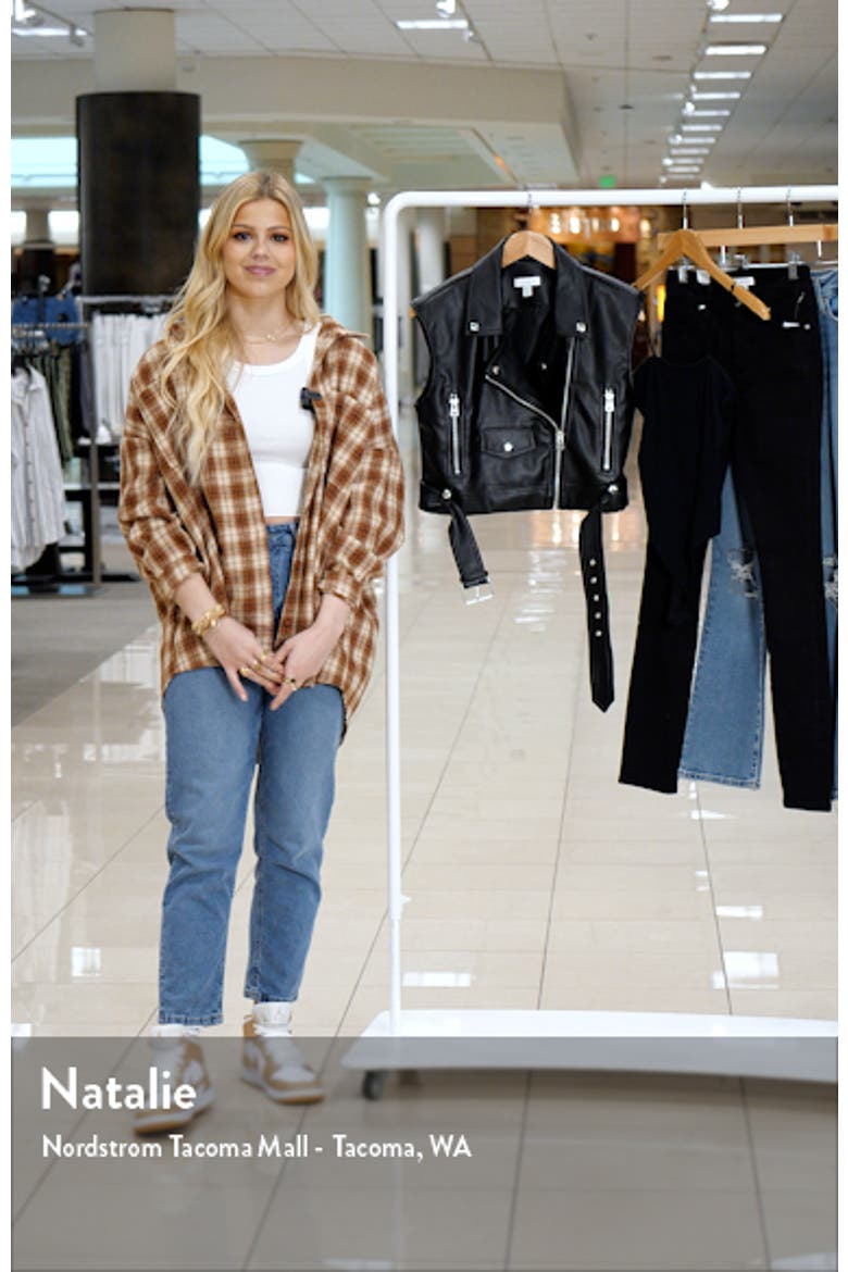 Crop Faux Leather Biker Vest video