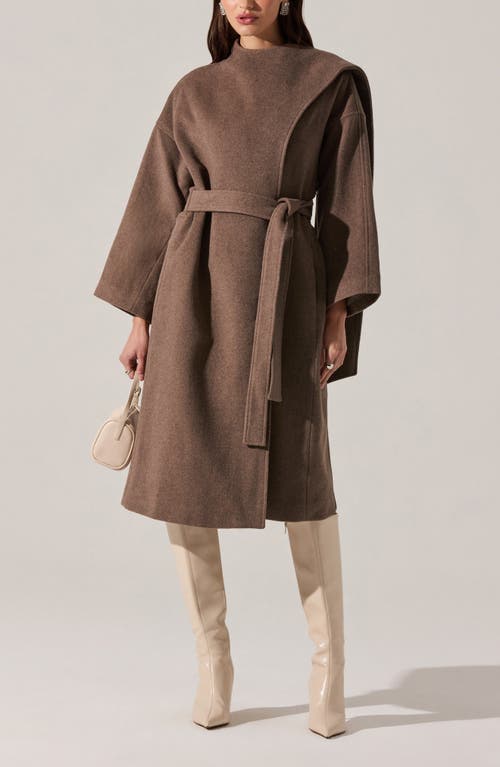 Astr The Label Elaxi Belted Coat In Brown