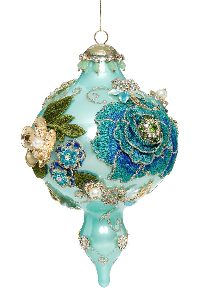 Mark Roberts Kings Jewel Extra Fancy Finial Ornament, Turquoise, Main, color, Turquoise