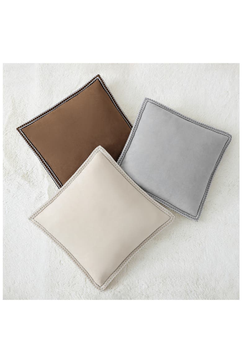 Kirkwood Braid Trim Accent Pillow, Alternate, color, BIRCH