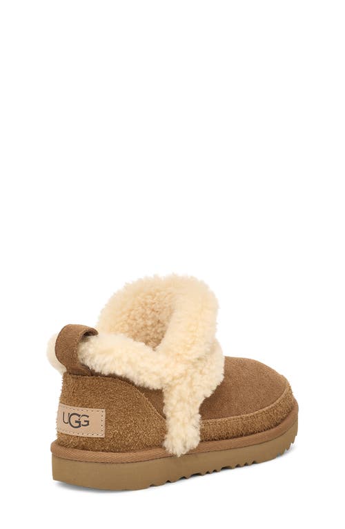 Ugg ® Classic Ultra Mini Spillseam Genuine Shearling Bootie In Brown