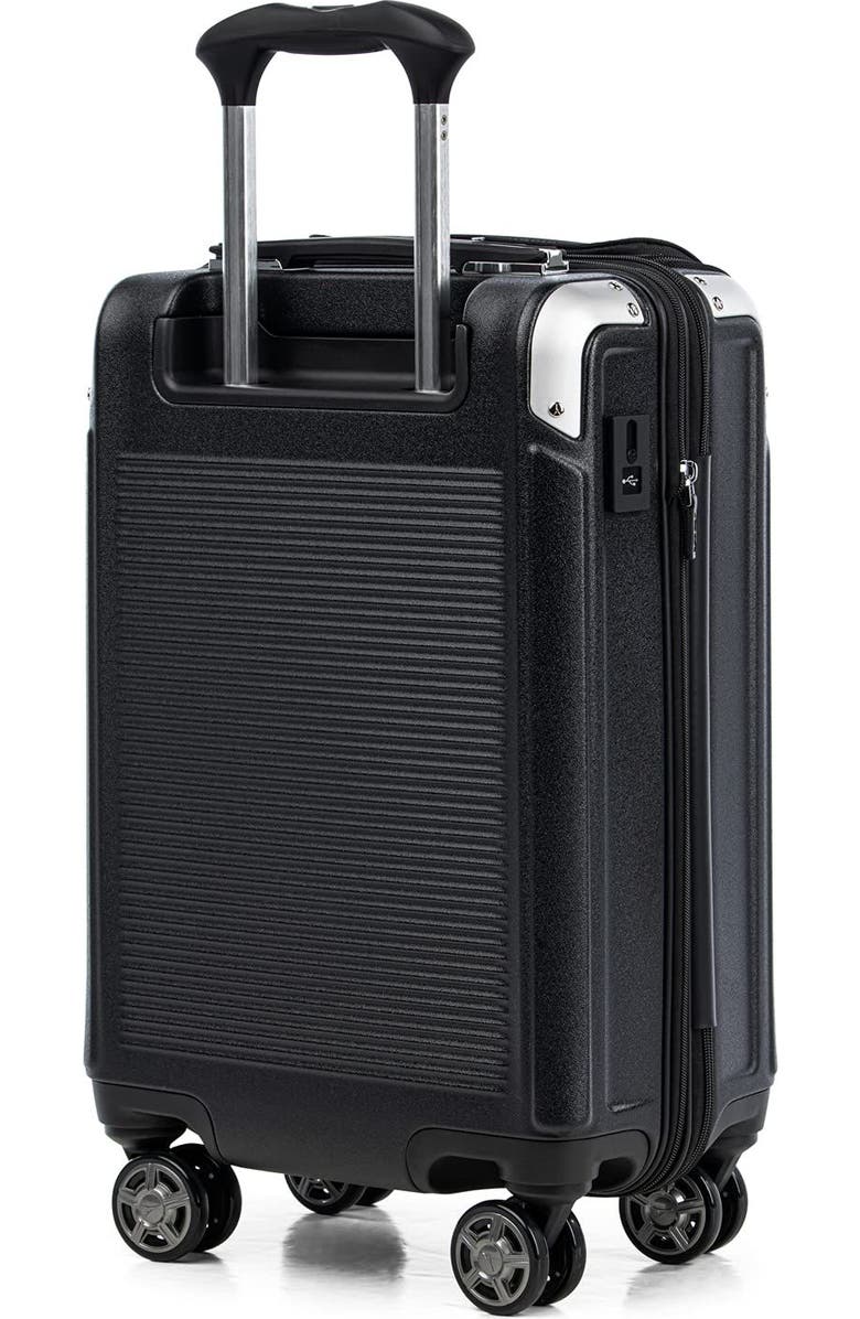 TRAVELPRO Platinum Elite Hardside Expandable Compact Carry-on with Laptop Pocket 20-Inch Spinner, Alternate, color, Shadow Black
