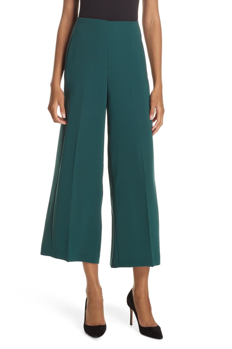 Trimala Wide Leg Crop Pants, Main, color, PINE GREEN