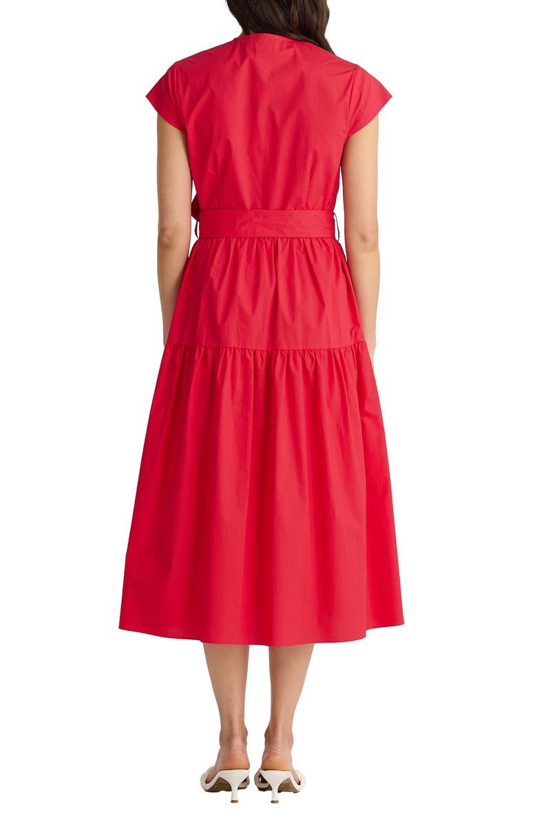 Brave+True Posey Wrap Front Tiered Cotton Dress, Alternate, color, Chilli