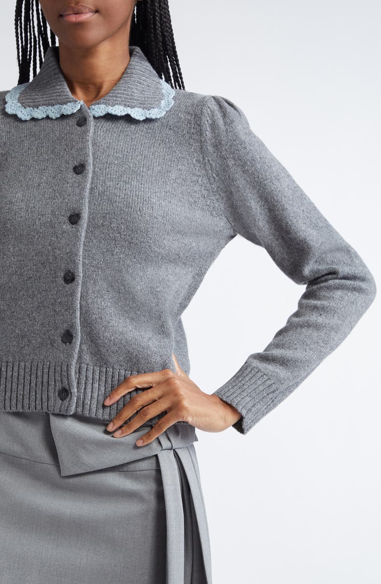 Sandy Liang Roche Lambswool Blend Cardigan, Alternate, color, 