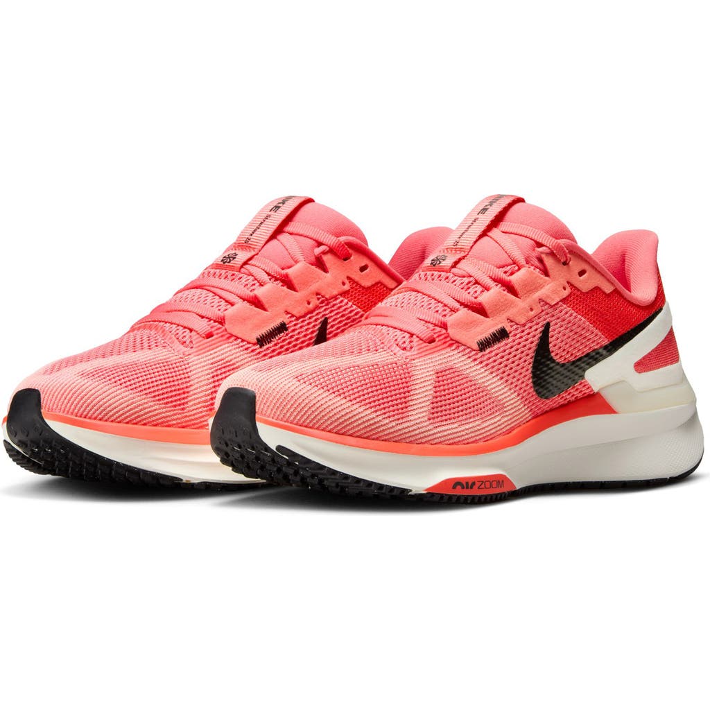 Nike Air Zoom Structure 25 Road Running Shoe In Ember/white/apricot