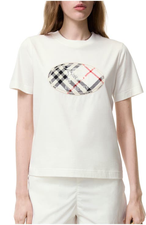 Check Knight Stamp Cotton T-shirt