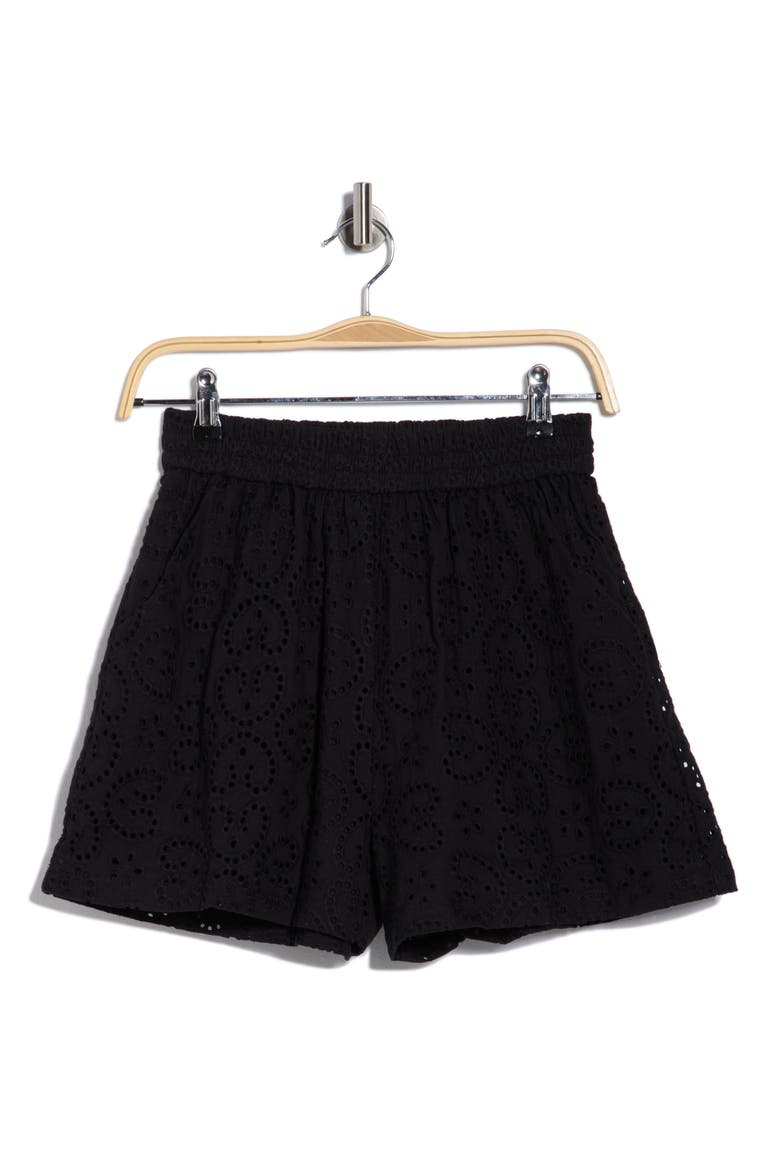 Chiara Cotton Shorts, Alternate, color, NOIR