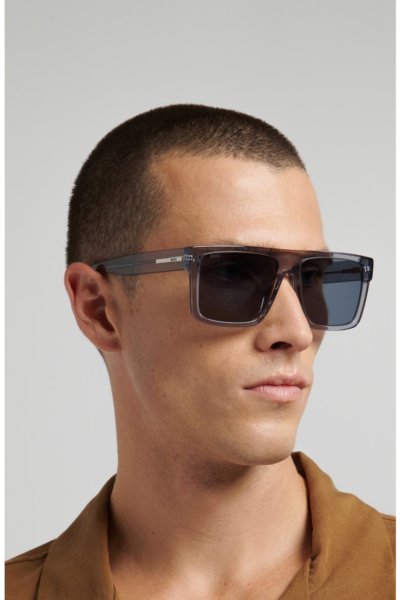 58mm Sunglasses, Alternate, color, BLUE/ GREY