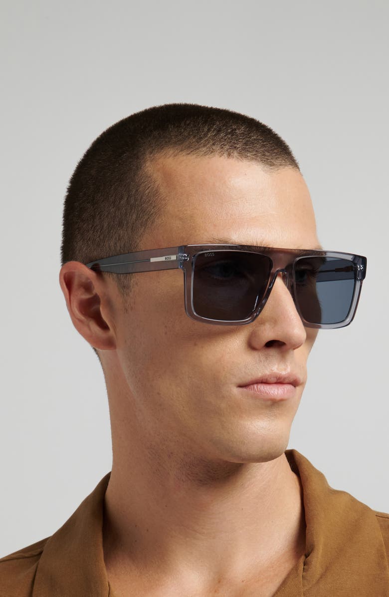 BOSS 58mm Sunglasses, Alternate, color, Blue/ Grey