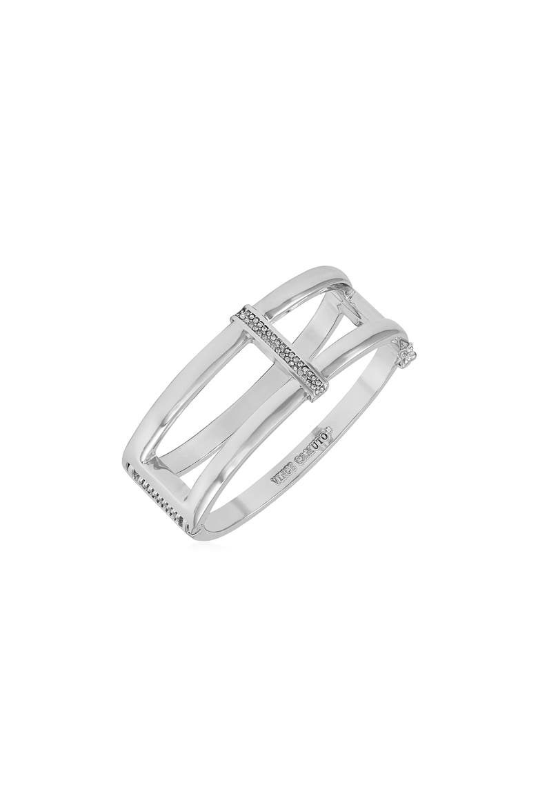 Crystal Bangle Bracelet, Main, color, SILVERTONE